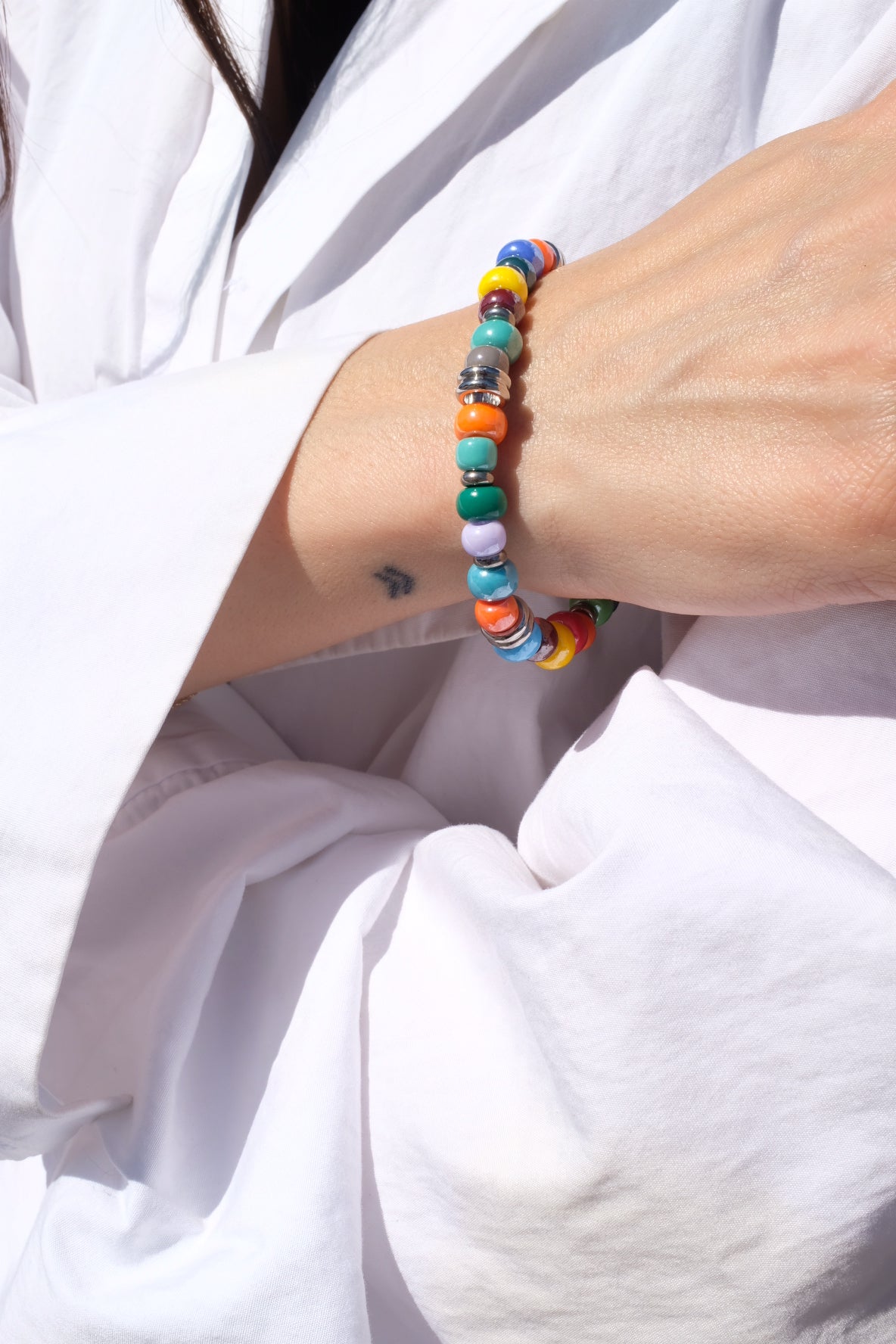 Glass Beaded Charm Bracelet