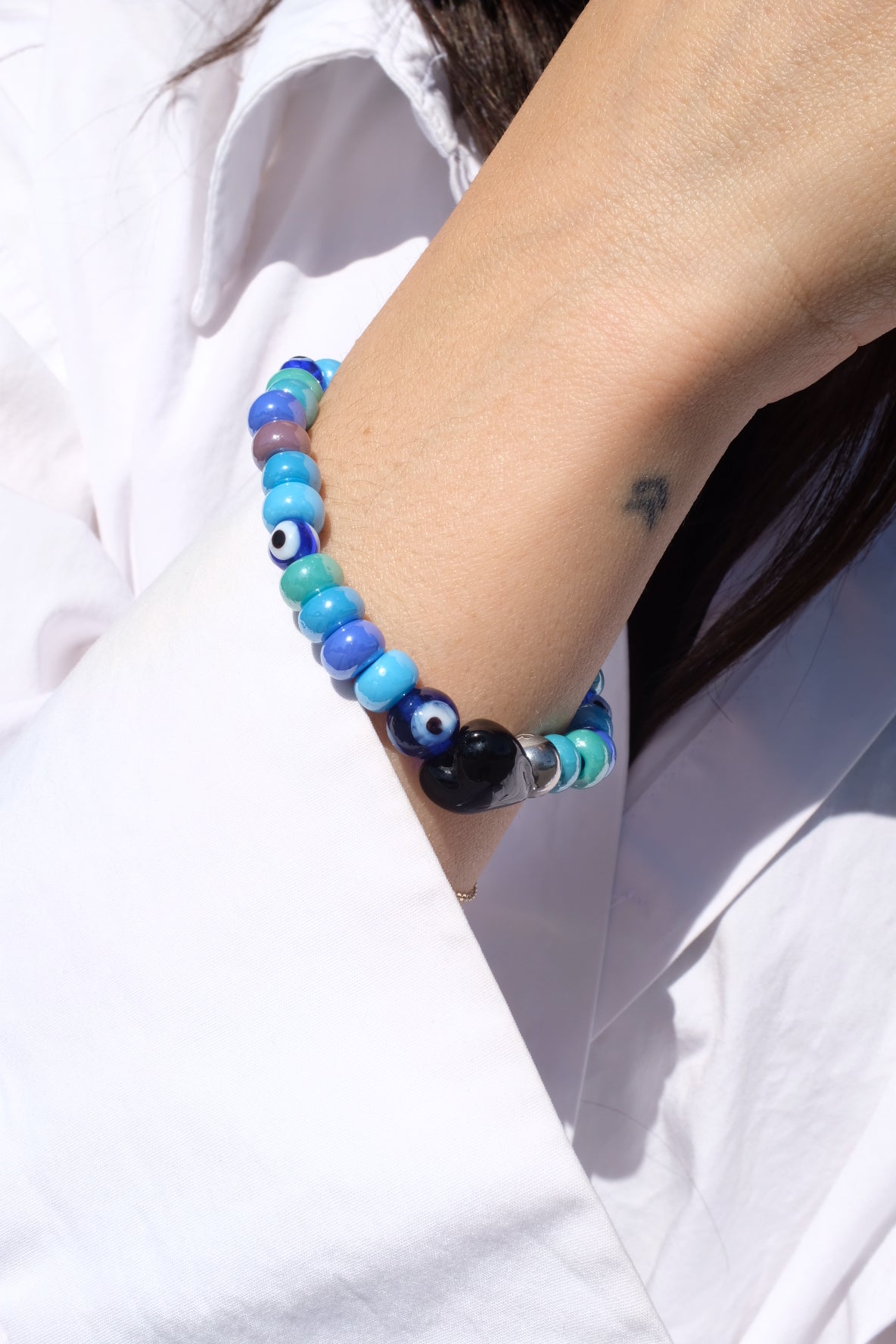 Glass Beaded Charm Bracelet