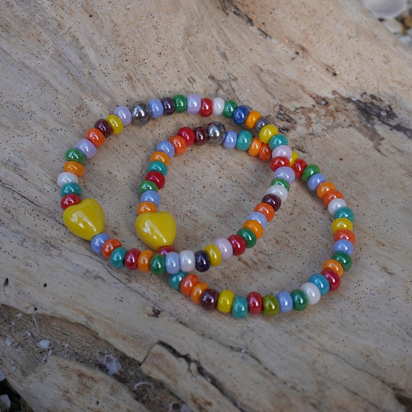 Glass Beaded Charm Bracelet