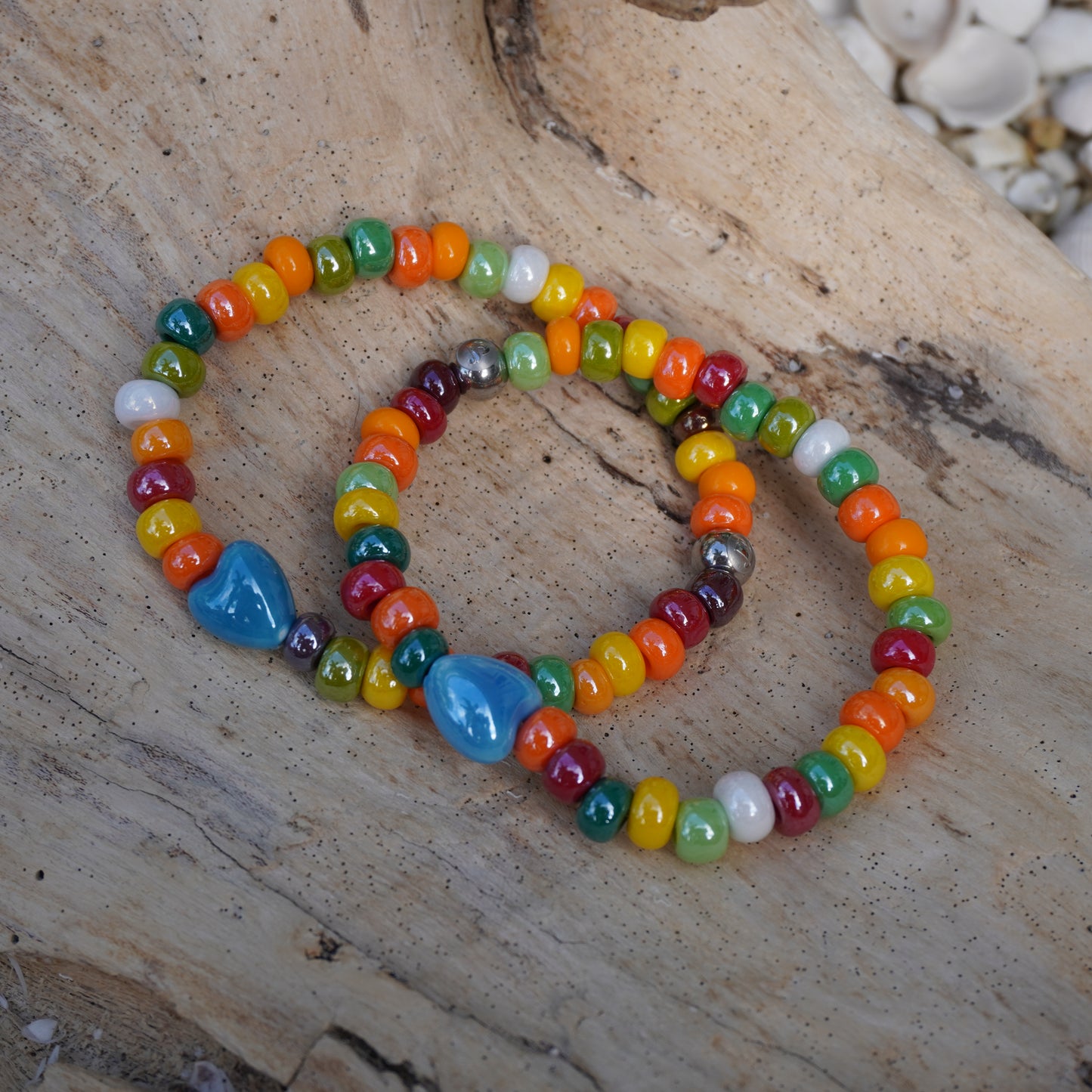 Glass Beaded Charm Bracelet