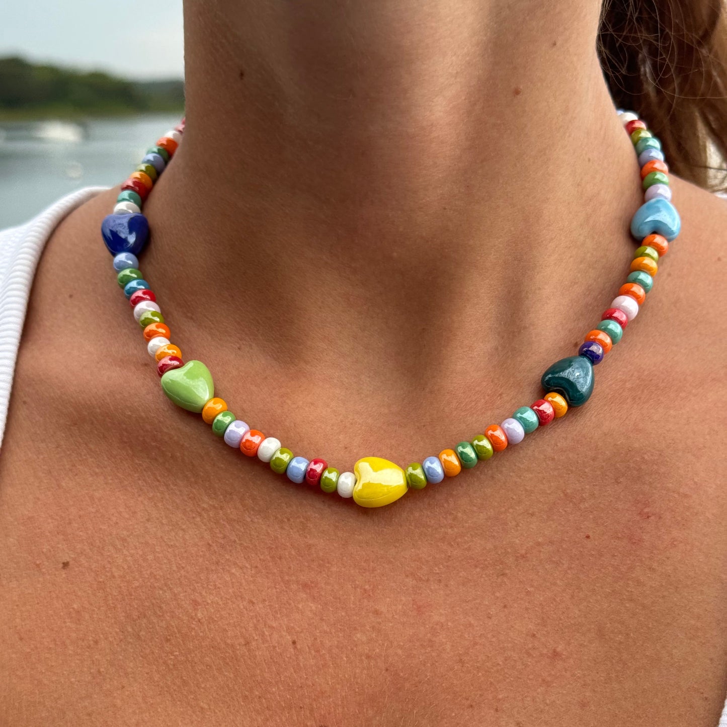 Heart Charm Choker Necklace