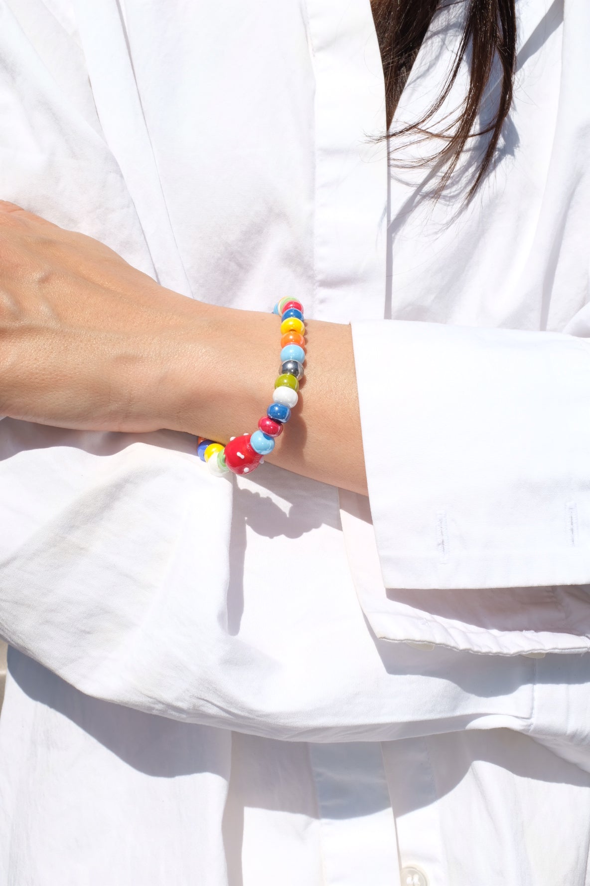 Glass Beaded Charm Bracelet