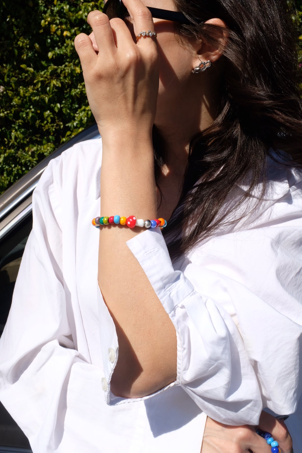 Glass Beaded Charm Bracelet