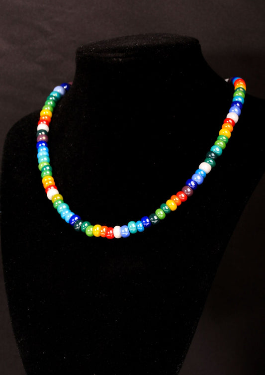 Glass Beaded Choker Necklace 6mm