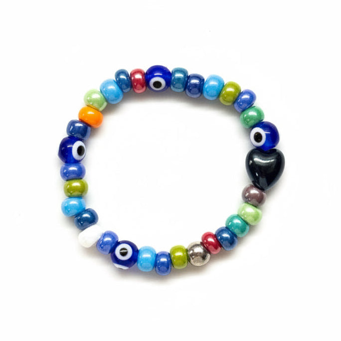 Glass Beaded Charm Bracelet