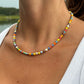 Glass Beaded Choker Necklace 4mm (Gold)