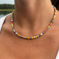 Glass Beaded Choker Necklace 4mm (Gold)